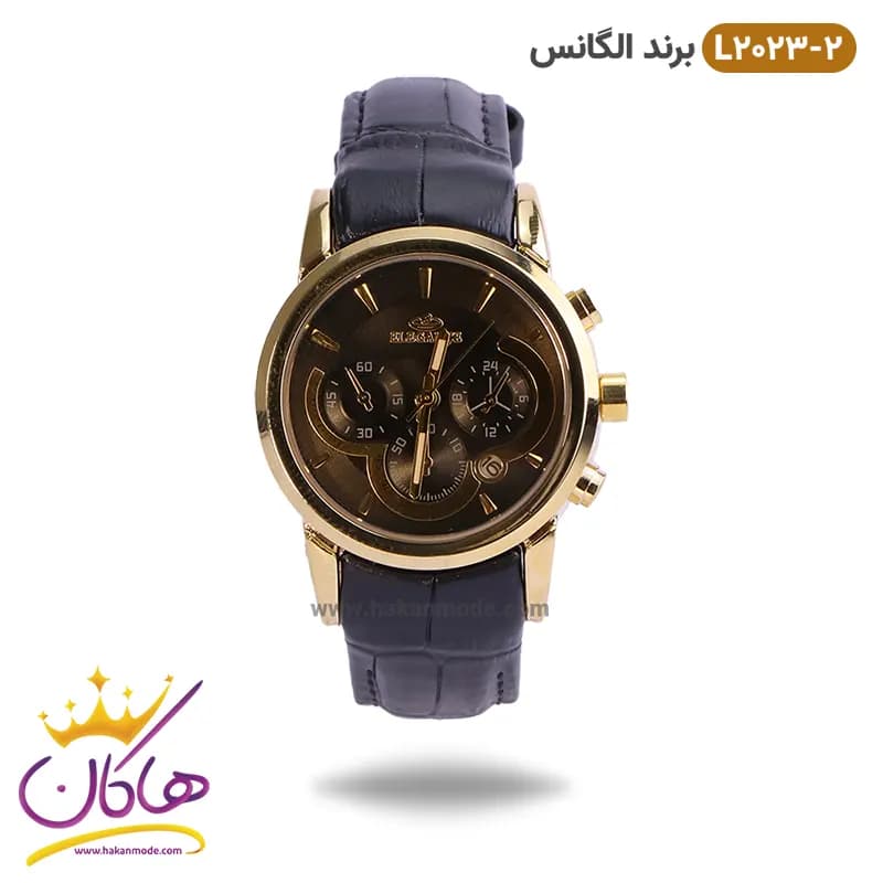 ساعت الگانس زنانه بند چرمی مشکی مدل L2032