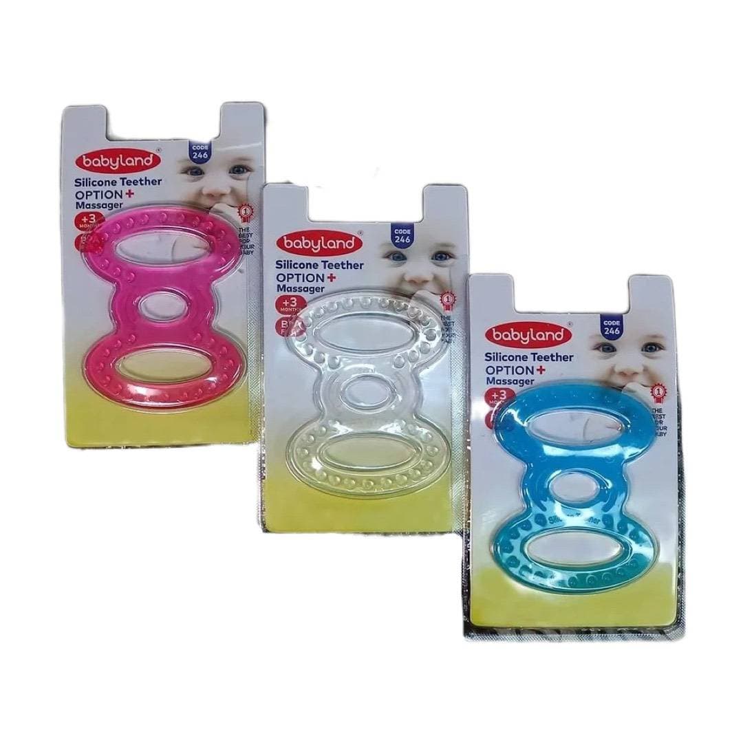 دندان گیر سیلیکونی کودک بلیستر بیبی لند baby land کد 246 همه مدل ها — تصویر ۲