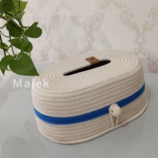 ست کاور دستمال و سطل زباله قیطانی، ست جهیزیه کامنا مدل 13144026