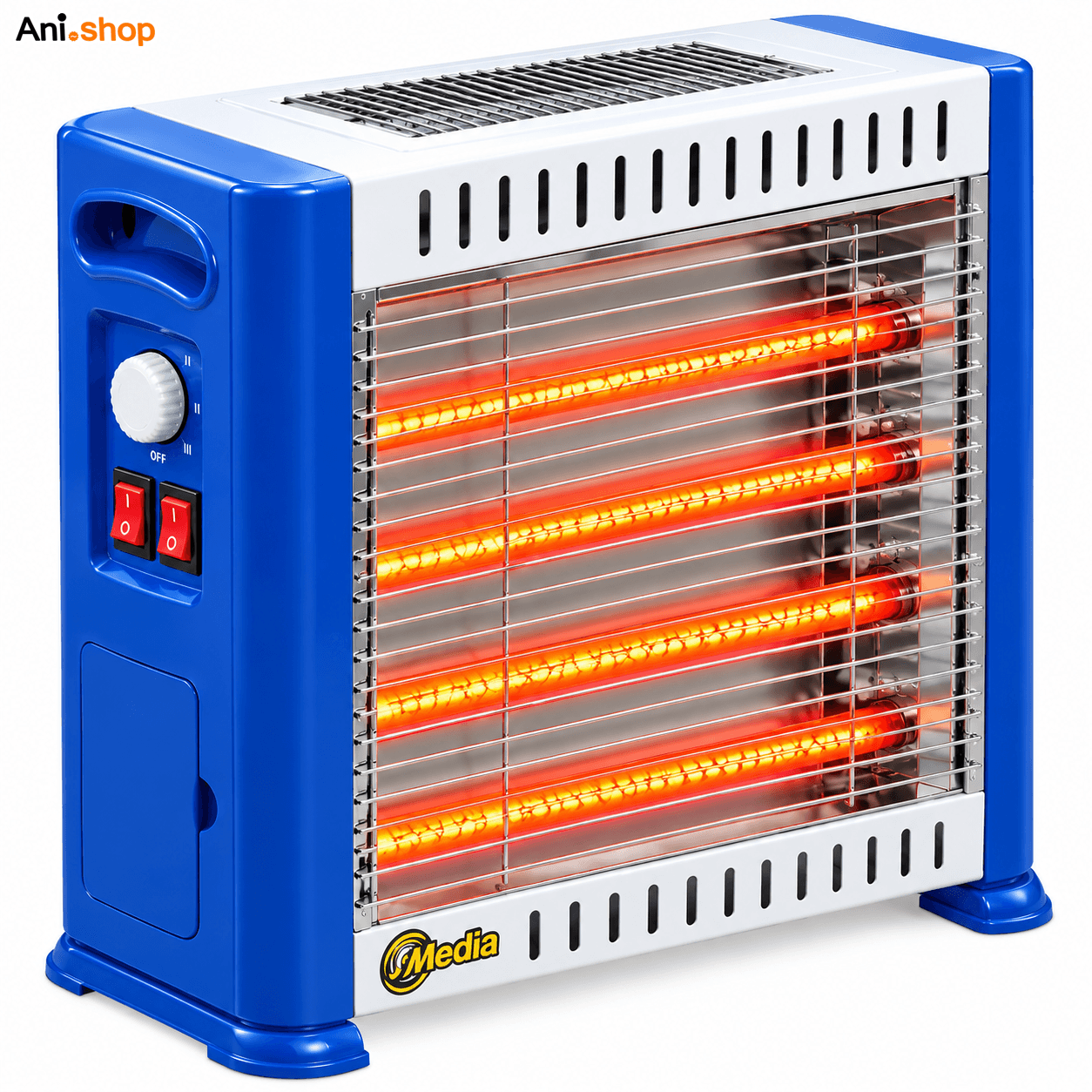بخاری برقی فن دار کم مصرف مدیا 2800 وات 5 شعله ( رنگ به صورت رندوم طبق موجودی انبار ارسال میشود) — تصویر ۲
