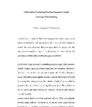 دانلود کتاب A Method for Combating Random Geometric Attack on Image Watermarking