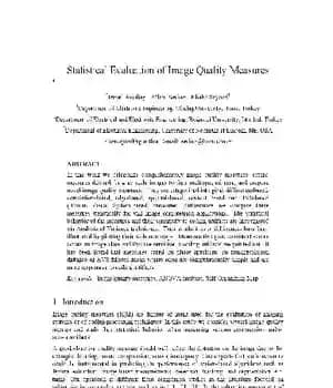 دانلود کتاب Statistical Evaluation of Image Quality Measures