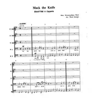 دانلود کتاب Mack the knife (G) – Coral SATB (Frank Sinatra) (Frank