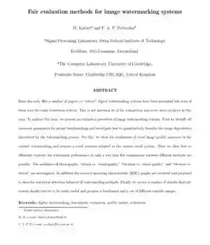 دانلود کتاب Fair Evaluation Methods for Image Watermarking Systems