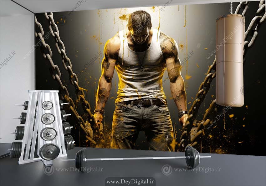 کاغذ دیواری سه بعدی پرورش اندام HQ-2177