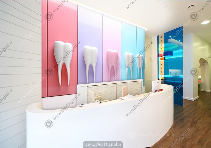 کاغذ دیواری سه بعدی طرح دندان HQ-1486