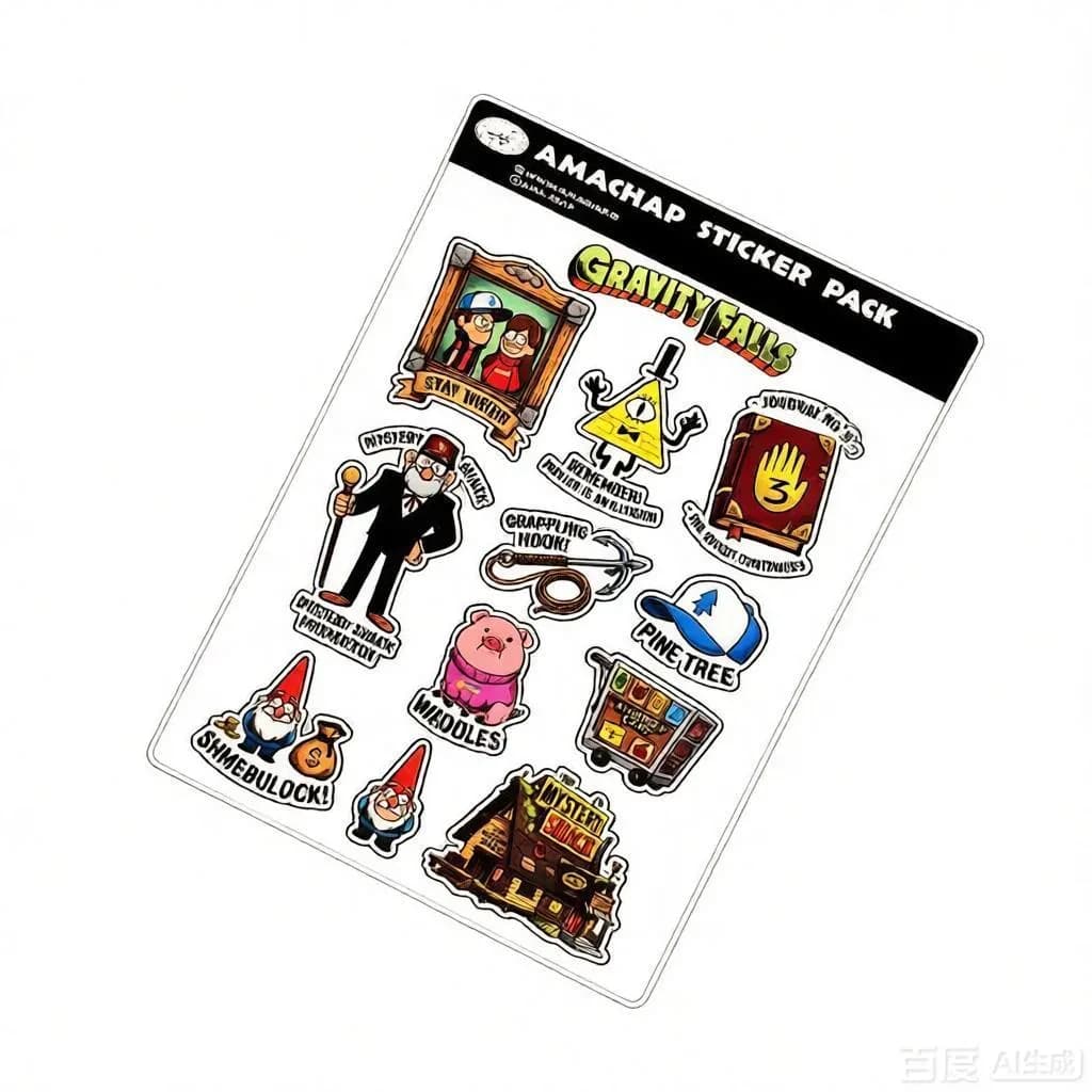 پک استیکر UV طرح انیمیشن آبشار جاذبه Gravity Falls