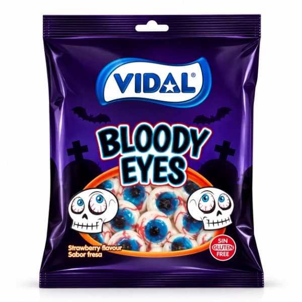 پاستیل چشم خونی ویدال Vidal Bloody Eyes طعم توتفرنگی وزن 90 گرم