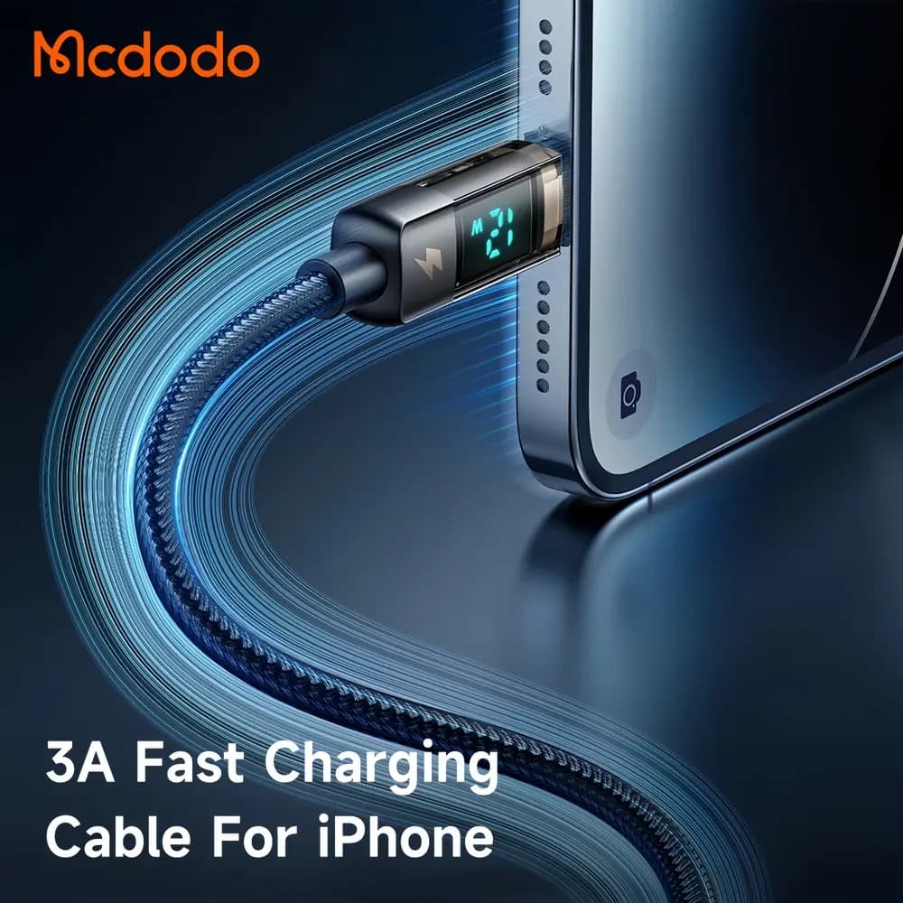 کابل آیفون قطع کن دار USB به لایتنینگ مک دودو Mcdodo CA-362 با نمایشگر — تصویر ۴