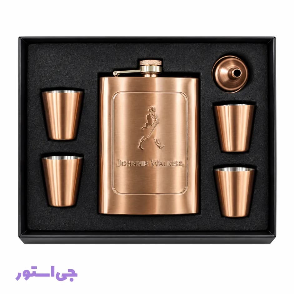 ست قمقمه و شات استیل طرح جانی واکر