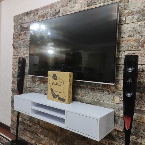 میز تلویزیون دیواری مدل دانژه 150 سانت دو درب داشبردی شلف پایه براکت تلویزیون دیواری کامنا مدل 13152160