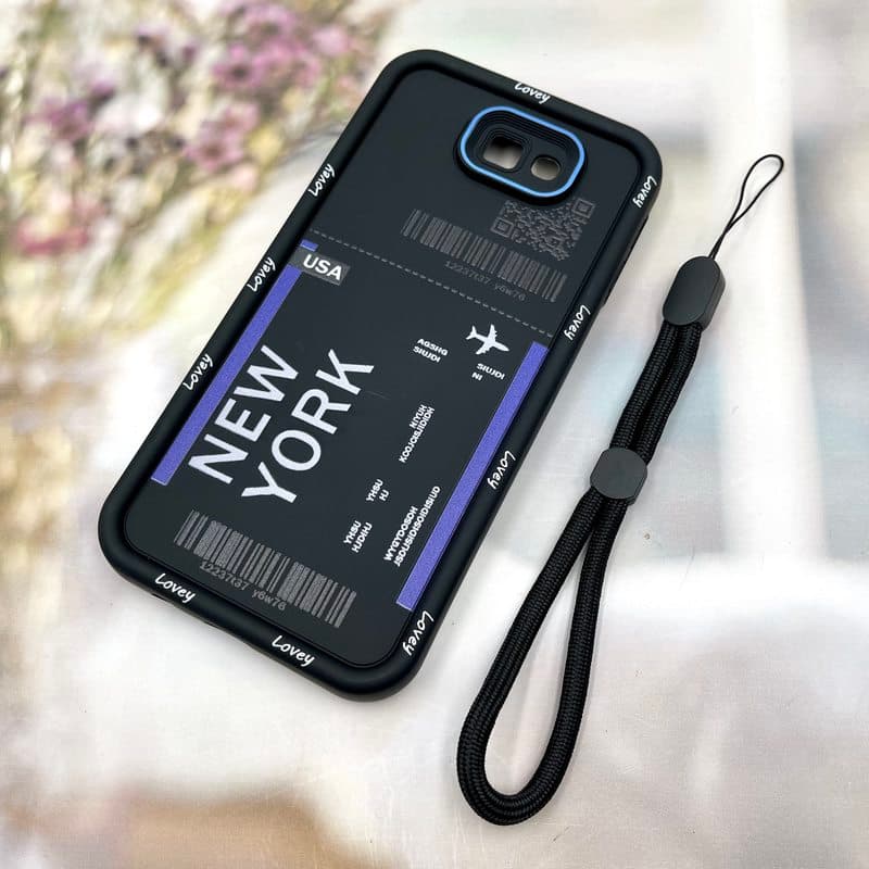 قاب گوشی Galaxy J7 Prime سامسونگ سولید ضد ضربه کجی همراه بند مچی محافظ لنز دار طرح NEW YORK کد 325226 — تصویر ۲