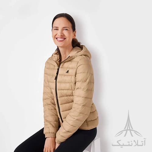 کاپشن زنانه لایت برند اسمارا Esmara آلمان همکاری با پولو Polo اورجینال وارداتی ضدباد و ضدآب نسکافه ای — تصویر ۲