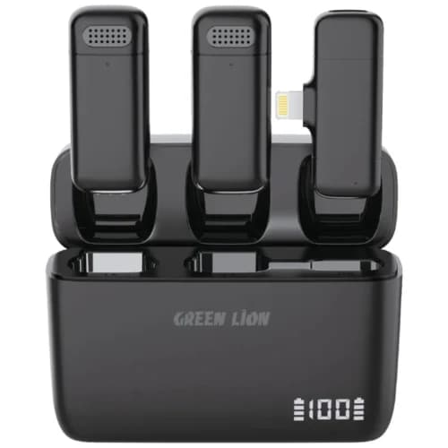 میکروفون یقه ای بی سیم دوتایی گرین لاین Duo Cast GNDCTWMICLG Lightning — تصویر ۲