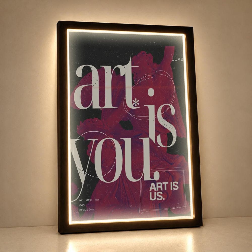 تابلو فرانت لایت عاشقانه طرح art is you کد FPF-27079