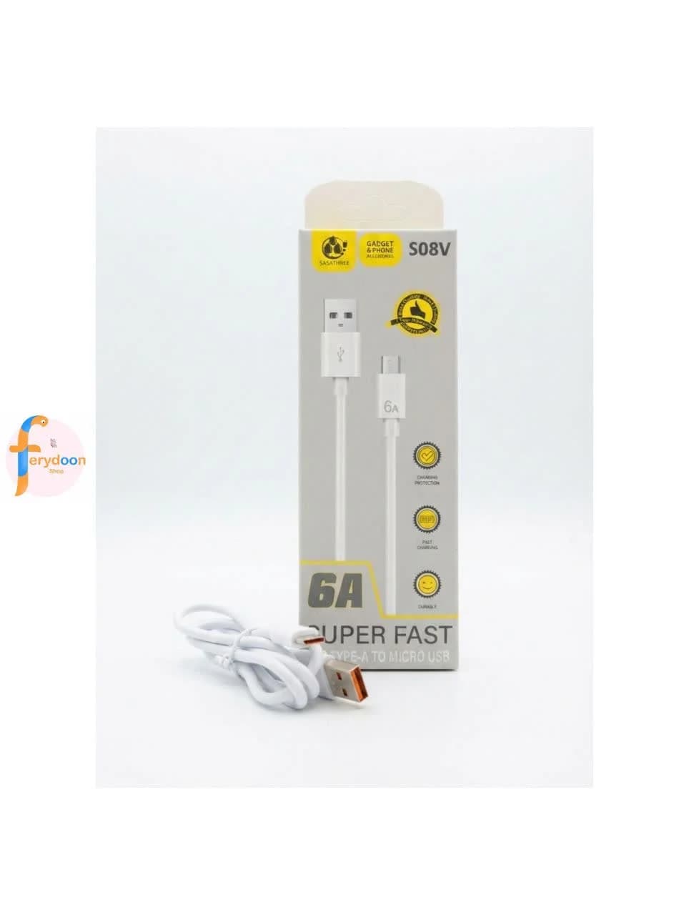 کابل میکرو SASATHREE S08V؛ انتقال جریان ۶ آمپر برای شارژ فوقالعاده سریع و ایمن