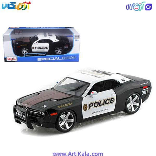 ماکت ماشین دوج چلنجر پلیس مدل 2006 Dodge Challenger Concept Police 1:18