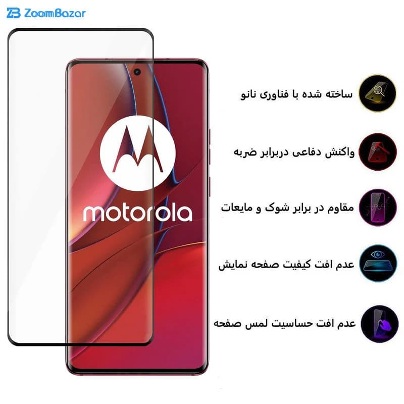 گلس بوف مدل Full-Glue مناسب برای گوشی موبایل موتورولا Edge 40 / Edge 40 Neo — تصویر ۳