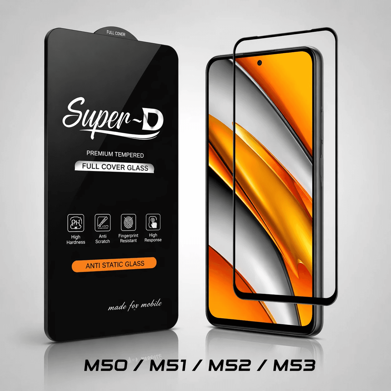 گلس Super‑D سامسونگ M50 / M51 / M52 / M53