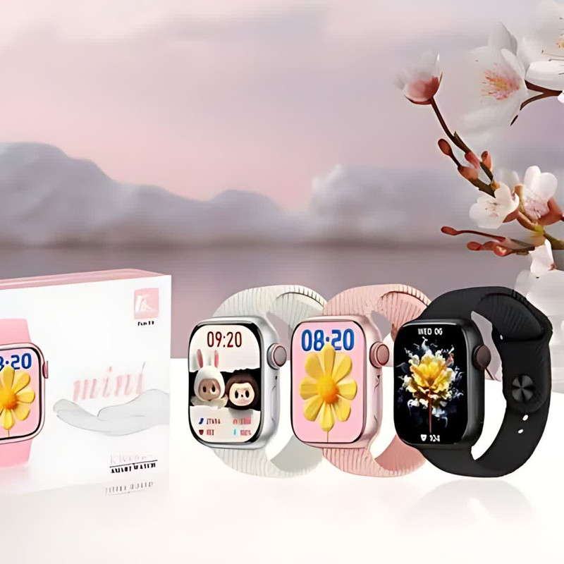 ساعت هوشمند کیکویر ۴۴ میلی متری مدل KW68 Mini با بند سیلیکونی — تصویر ۳