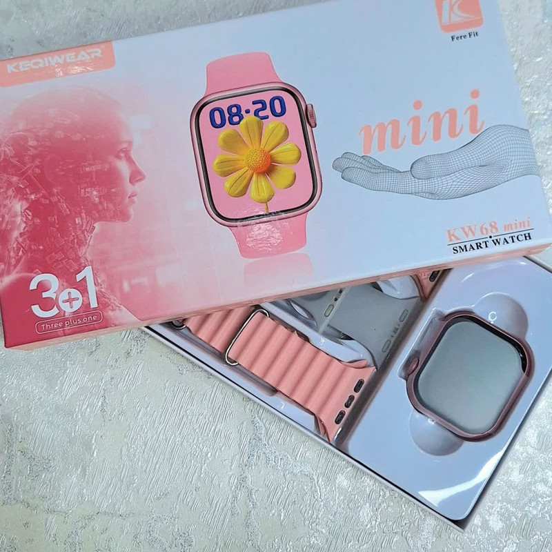 ساعت هوشمند کیکویر ۴۴ میلی متری مدل KW68 Mini با بند سیلیکونی — تصویر ۴