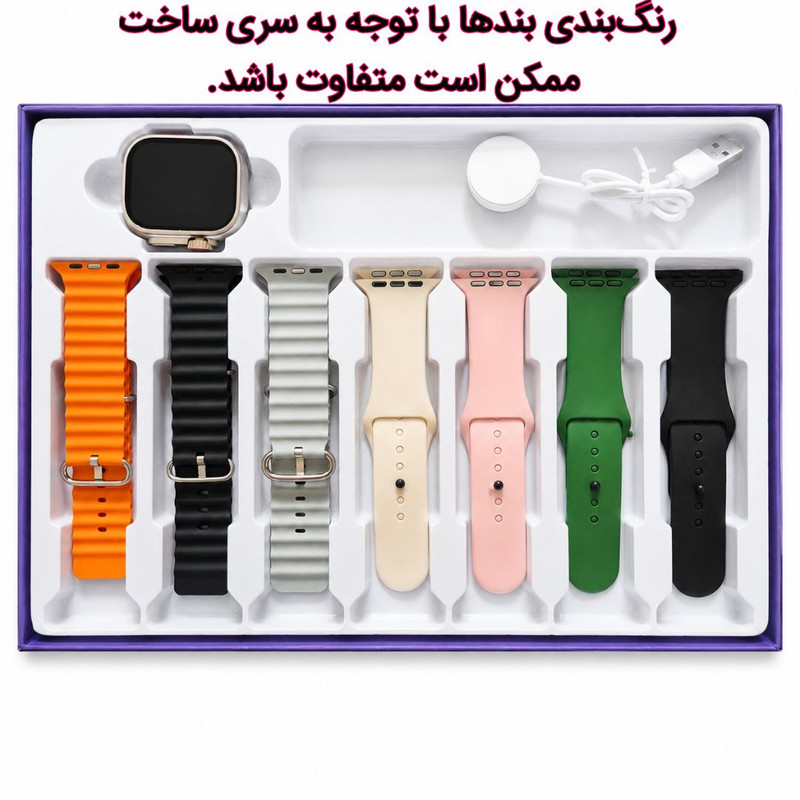 ساعت هوشمند 46 میلی متری واچ ایکس مدل 7in1 با بند سیلیکونی به همراه هدفون بلوتوثی — تصویر ۲