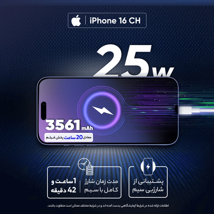 گوشی موبایل استوک اپل مدل IPhone 16 CH/A 8GB 128GB - آبی — تصویر ۶