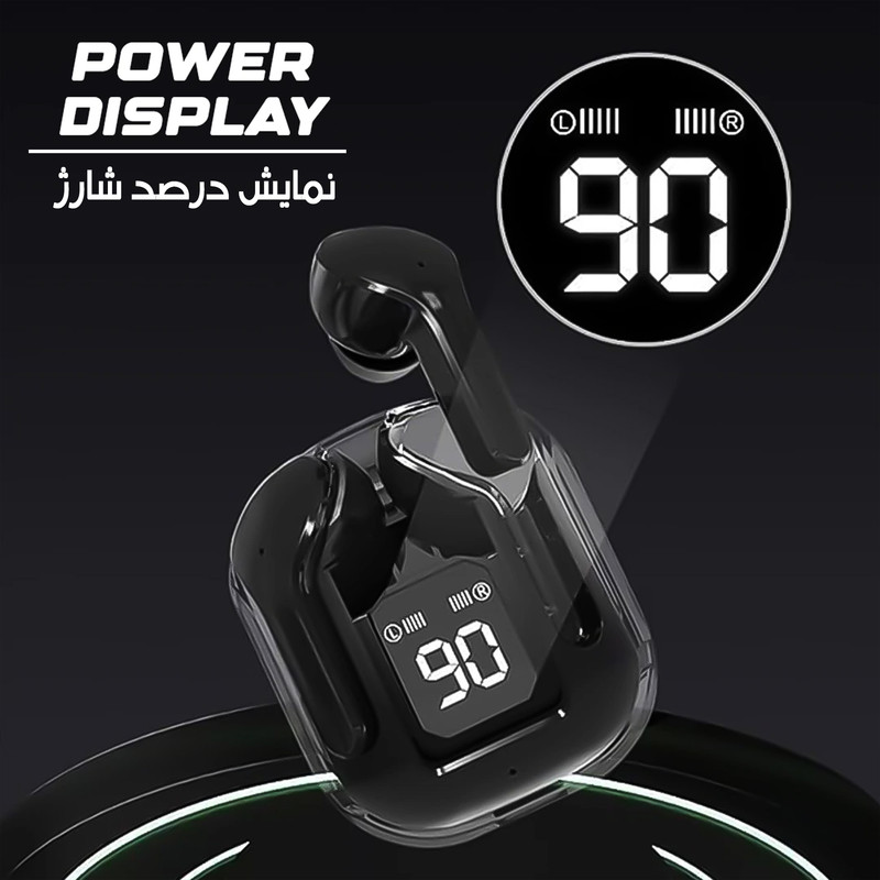 هدفون بلوتوثی مدل Ultra Pods بدون نویز کنسلینگ، درگاه شارژ USB Type-C، دارای میکروفون داخلی، تا 9 ساعت پخش موسیقی، مقاوم در برابر گرد و غبار — تصویر ۴