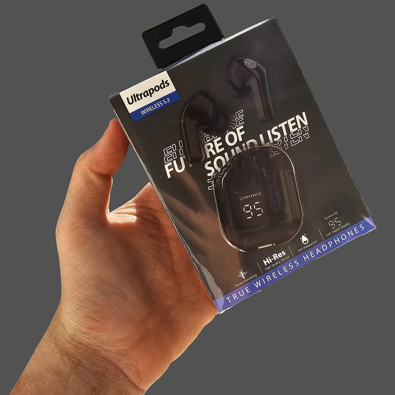 هدفون بلوتوثی مدل Ultra Pods بدون نویز کنسلینگ، درگاه شارژ USB Type-C، دارای میکروفون داخلی، تا 9 ساعت پخش موسیقی، مقاوم در برابر گرد و غبار — تصویر ۵