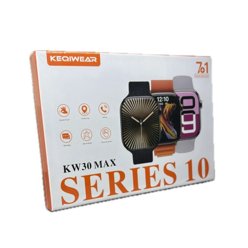 ساعت هوشمند 44میلی متری کیکویر مدل KW30 MAX همراه با 7 بند سیلیکونی — تصویر ۳