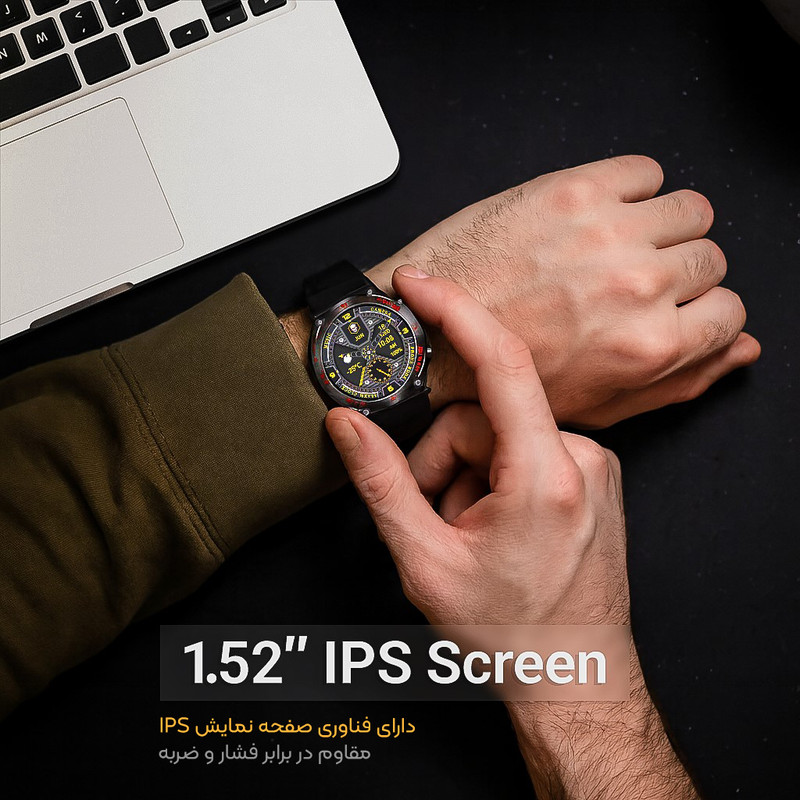 ساعت هوشمند 47 میلی متری لونکس مدل C22-Ultra2026 با بند سیلیکونی — تصویر ۴