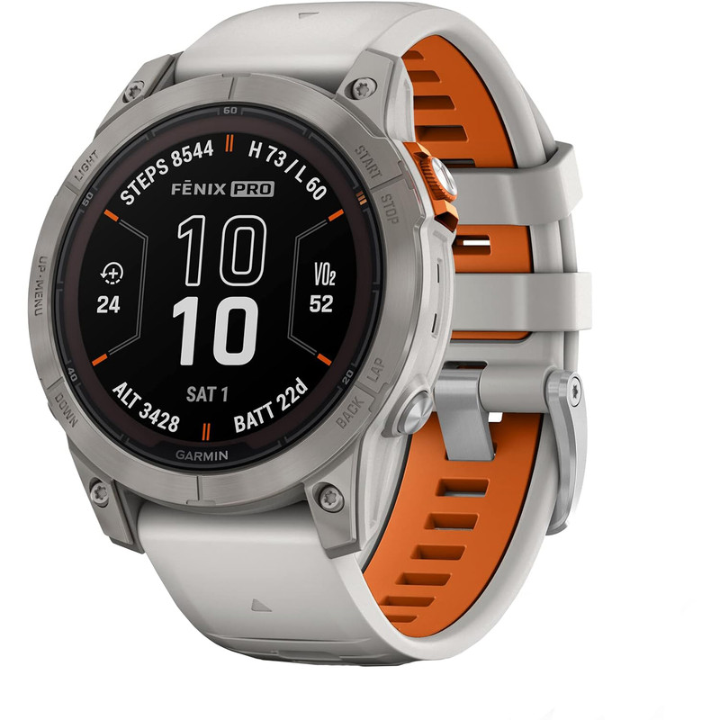 ساعت هوشمند گارمین مدل Fenix 7 pro Sapphire Solar دارای قابلیت های کنترل موسیقی (Music Player)، کنترل سطح اکسیژن خون، ضد آب، صفحه نمایش لمسی بند سیلیکون — تصویر ۳