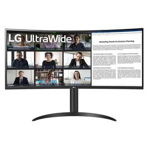 مانیتور خمیده 34 اینچ ال جی مدل 34WR55QK-B با وضوح Ultra HD - 4K، پنل VA و نرخ به‌روزرسانی 60 هرتز