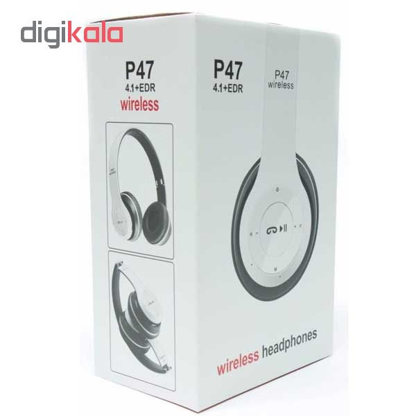 هدفون بلوتوثی مدل P47 با بدون قابلیت نویز کنسلینگ، درگاه شارژ MicroUSB، جک 3.5 میلی متری صدا، دارای شیار کارت حافظه، پشتیبانی از رادیو — تصویر ۳