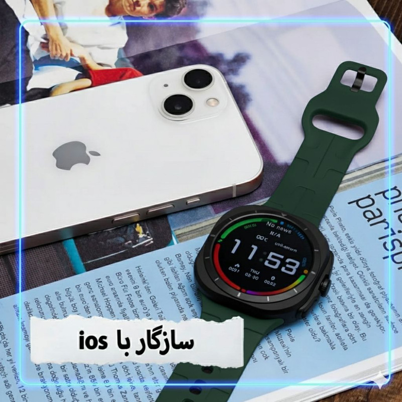 ساعت هوشمند ۴۶ میلی متری اوکپو مدل OK5 با ۷ بند متنوع — تصویر ۴
