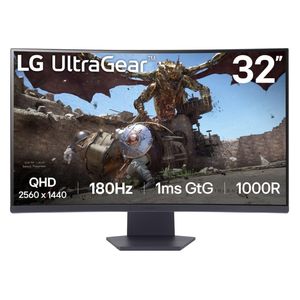 مانیتور خمیده گیمینگ 32 اینچ ال جی مدل 32GS60QC-B با وضوح QHD - 2K، پنل VA و نرخ به‌روزرسانی 180 هرتز