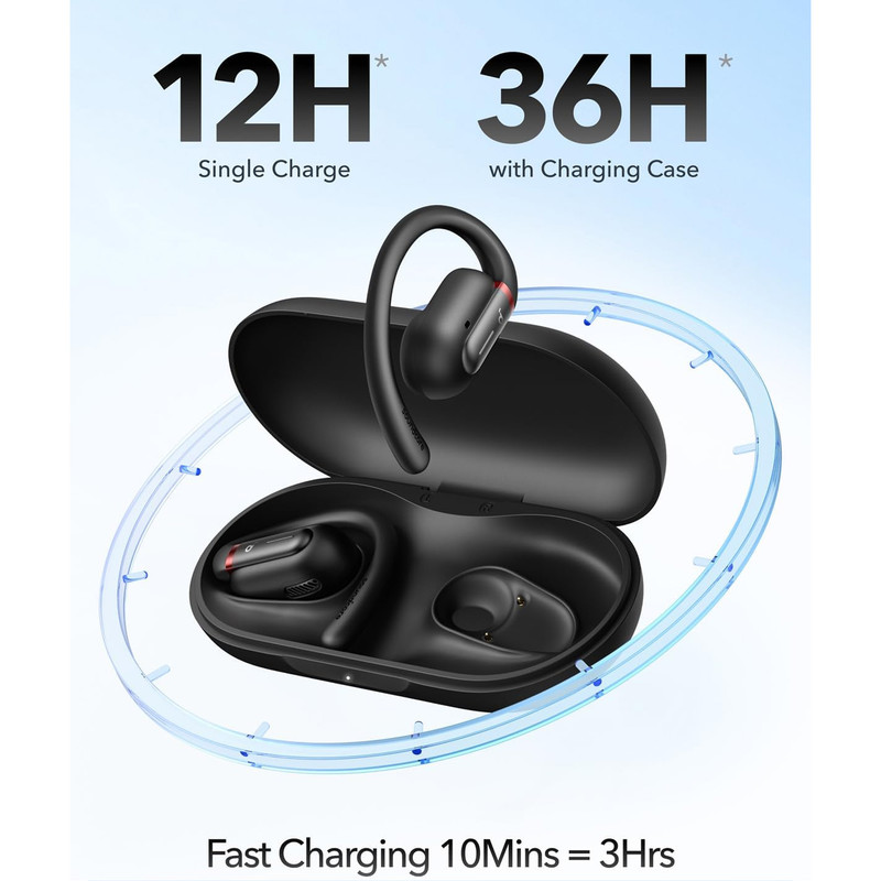 هدفون بلوتوثی انکر مدل Soundcore V30i بدون قابلیت نویز کنسلینگ، درگاه شارژ USB Type-C، دارای 4 میکروفون با فناوری هوش مصنوعی، مقاوم در برابر آب و تعریق با تکنولوژی SweatGuard — تصویر ۴