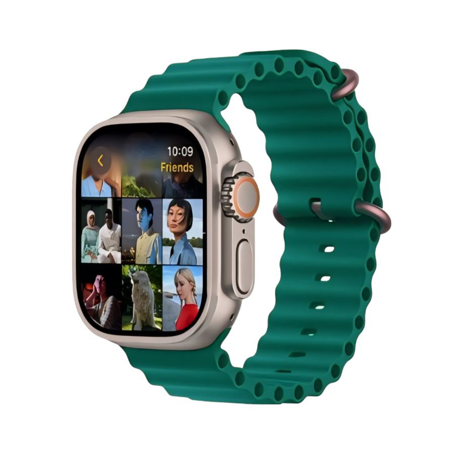 ساعت هوشمند جعبه باز هاینو تکو مدل HK9 Ultra 2 Max - بدنه تیتانیوم سبز — تصویر ۷