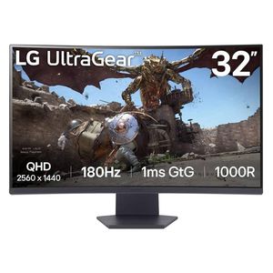 مانیتور خمیده گیمینگ 31.5 اینچ ال جی مدل LG UltraGear 32GS60QC-B با وضوح QHD - 2K، پنل VA و نرخ به‌روزرسانی 180 هرتز