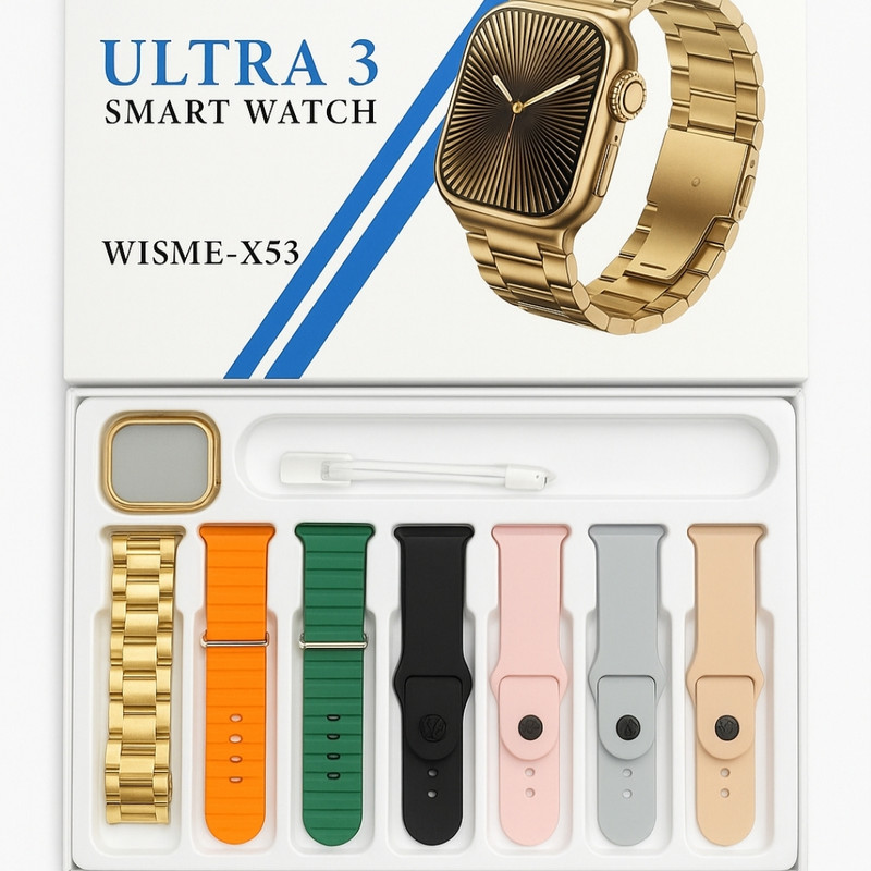ساعت هوشمند 42 میلی متری ویسمی مدل ultra 3 x53 همراه با بند فلزی و ساده — تصویر ۵