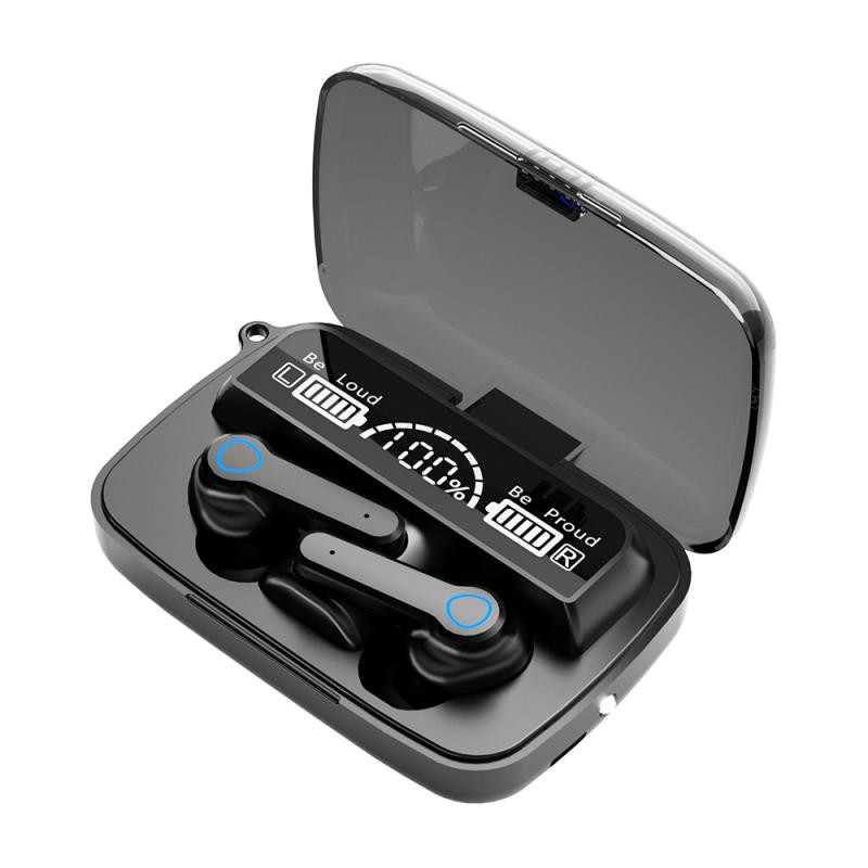 هدفون بلوتوثی مدل M19 بدون قابلیت نویز کنسلینگ، درگاه شارژ USB Type-C، قابلیت استفاده به صورت پاوربانک، دارای نشانگر LED، دارای صفحه نمایش روی محفظه — تصویر ۲