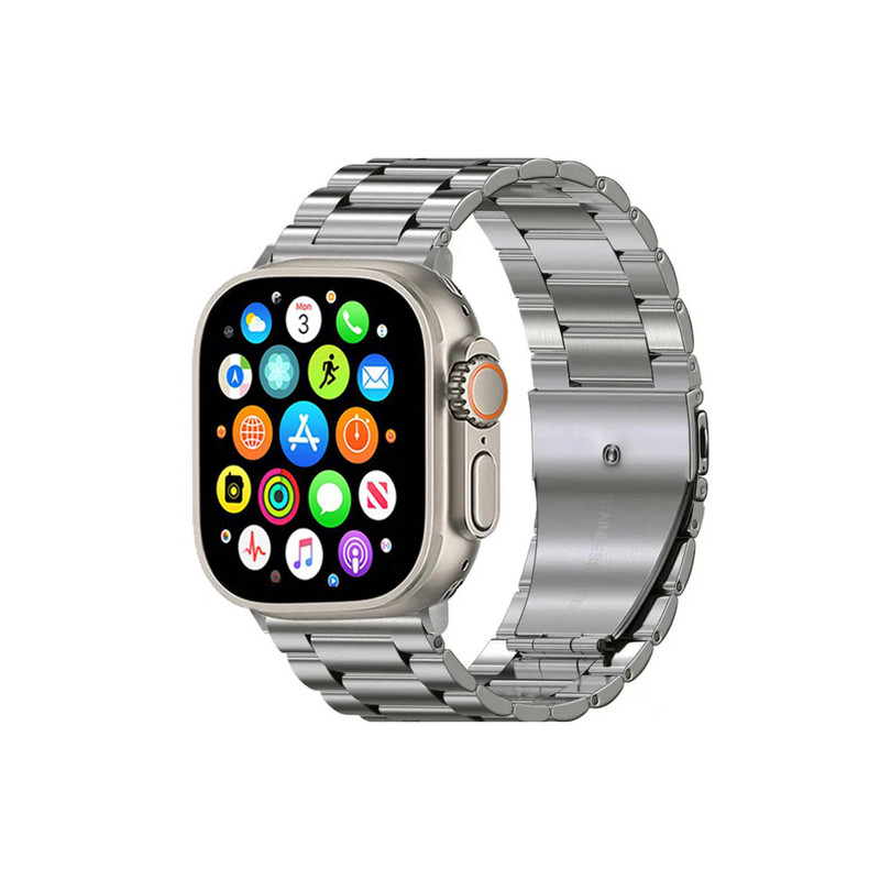 ساعت هوشمند ورنا مدل W49 Ultra with 7 Bands دارای قابلیت های کنترل موسیقی (Music Player)، قابلیت مکالمه از طریق بلوتوث، پشتیبانی از زبان فارسی در منو و سیستم‌عامل بند سیلیکون — تصویر ۵