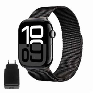 ساعت هوشمند 46 میلی متری ورنا مدل T46 Pro max با بند فلزی به همراه 2 بند اضافه و شارژر