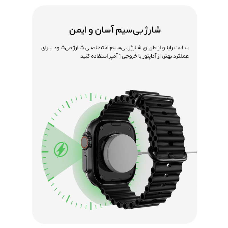 ساعت هوشمند 49 میلی متری مدل QX75 MAX با بند فلزی — تصویر ۴