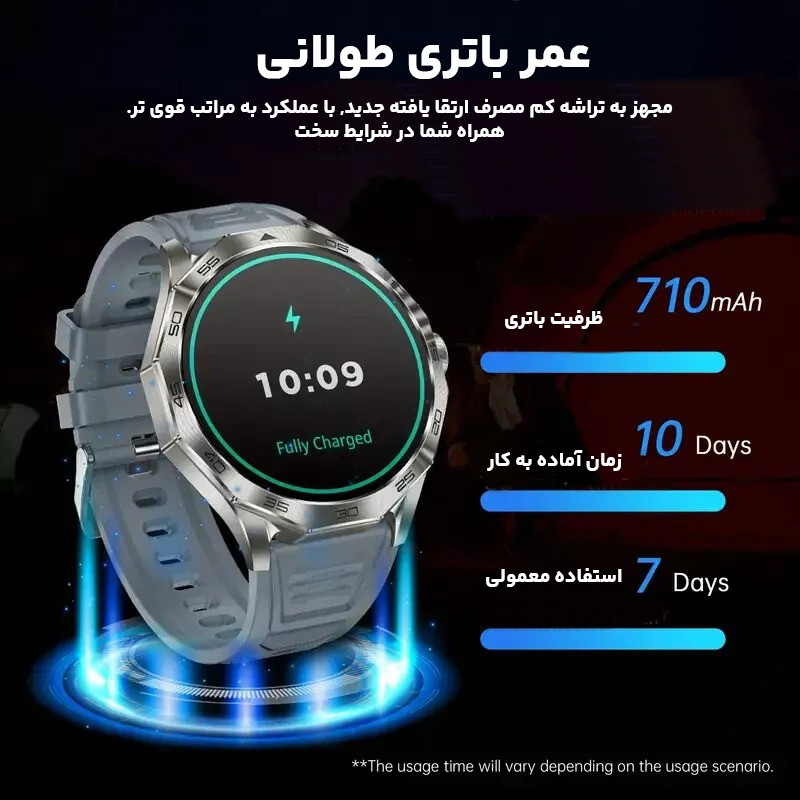 ساعت هوشمند 1.85 اینچی مدل DA03 به همراه بند سیلیکونی — تصویر ۴