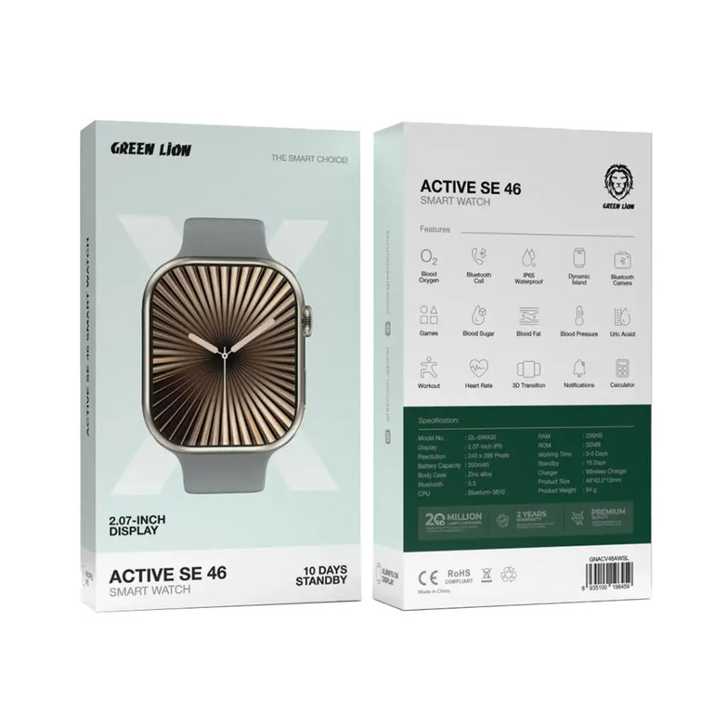 ساعت هوشمند 2.07 اینچی گرین لاین مدل ACTIVE SE 46 با بند سیلیکونی — تصویر ۴