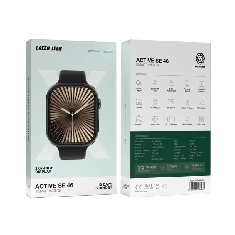 ساعت هوشمند 2.07 اینچی گرین لاین مدل ACTIVE SE 46 با بند سیلیکونی — تصویر ۵