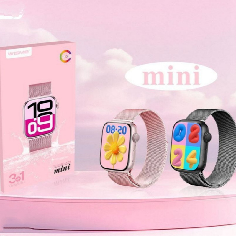ساعت هوشمند ۴۱ میلیمتری ویسمی مدل X29 mini به همراه بندسیلیکونی و فلزی — تصویر ۳