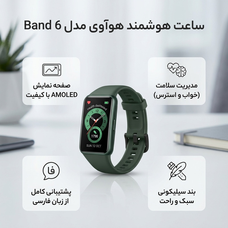 ساعت هوشمند هوآوی مدل Band 6بند سیلیکونی — تصویر ۲