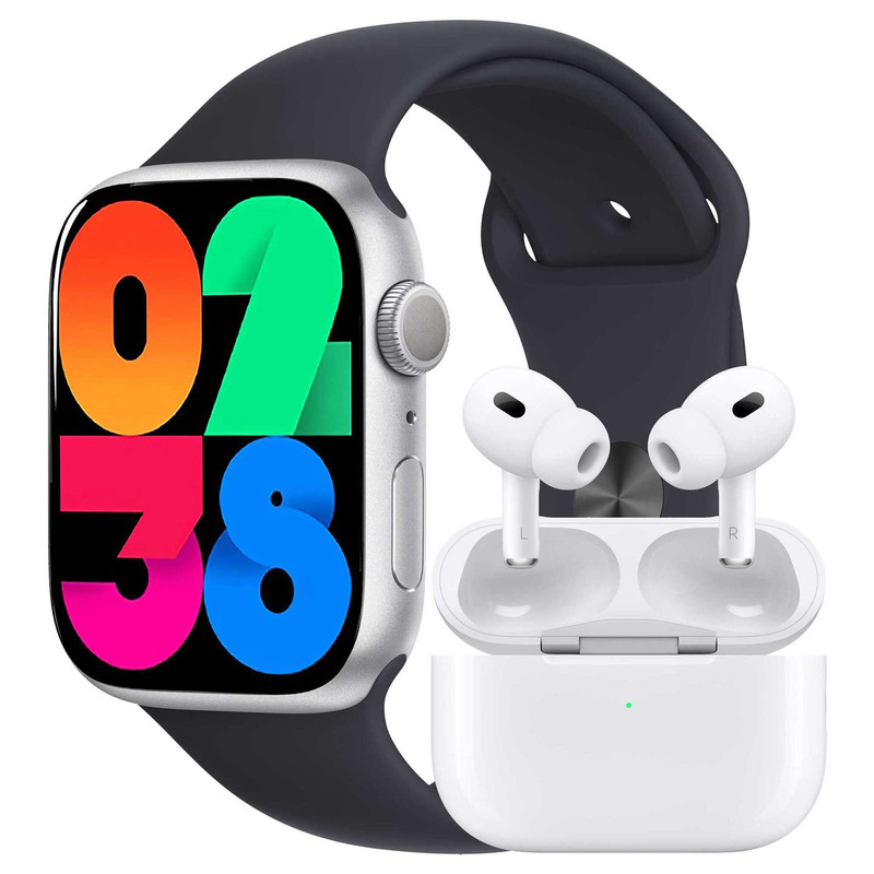 ساعت هوشمند ورنا مدل W45 Max with Airpod pro به همراه هدفون بلوتوثی — تصویر ۳